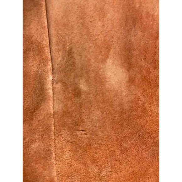 Vintage WesternTerry Lewis Rustic Distressed Genuine Leather Skirt Peach Size 10 - Picture 12 of 12